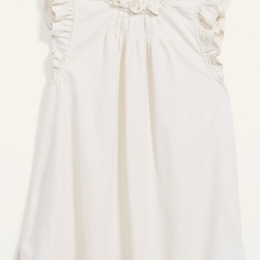 Old Navy High Neck Ruffled Sleeveless Ecru-Wash Top Woman’s XXL 100% Cotton